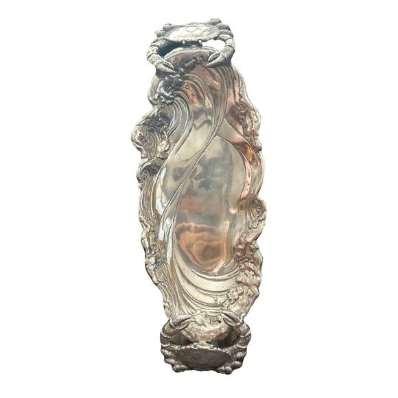 Arthur Court Wave And Crab Serving Tray Decor  Coastal Look 2004 - Picture 1 of 7